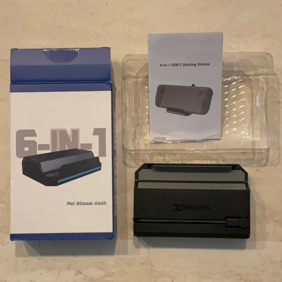 Steam Deck Power Dock 6-In-1 Iufavty Docking Station USB-C New For Console - Picture 1 of 7